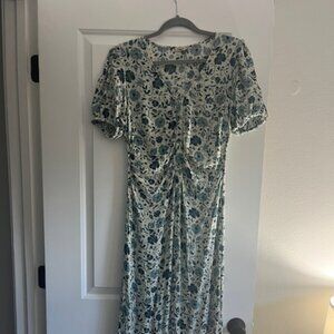 Faherty Sorrento blue and white floral maxi dress size medium